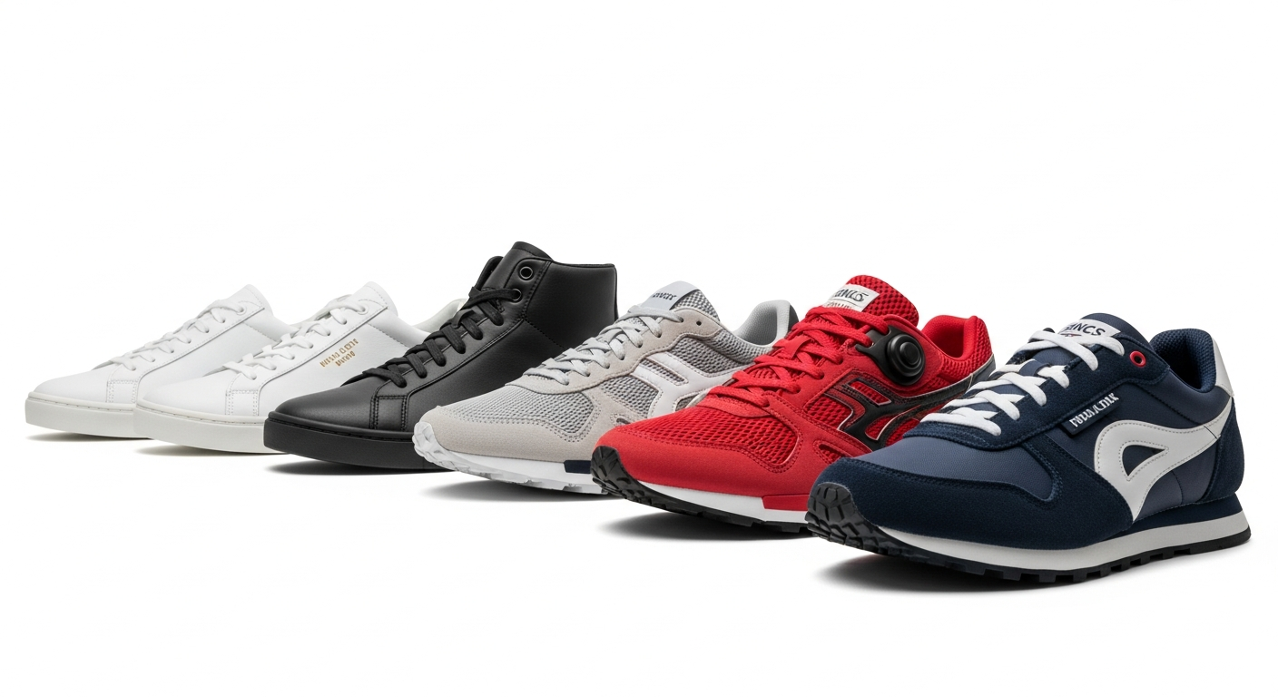 Nike, Adidas, and New Balance sneaker product photos for a Shopify shoe reseller